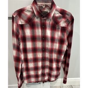 Zara Man Pearl Snap Shirt Western Plaid Long Sleeve Slim Fit Tag Say large